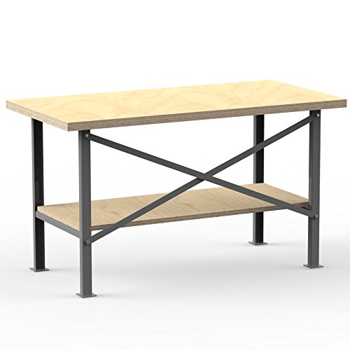 AUPROTEC Profi-Werkbank 1600 x 750 x 850 mm mit Multiplex-Platte 40mm – Werkbankplatte Massiv Multiplex Holz – Industriequalität - 6