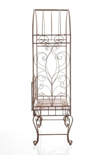 CLP Metall-Rosenbogen mit Bank NOSTY, Eisen pulverbeschichtet, Gartenbank 2er, Sitzfläche 100 x 45 cm antik braun - 4