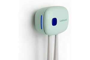 Lock & Lock Zahnbürsten Sterilisator - Tragbarer Behälter mit UV-LED-Technologie zur Sterilisation und Desinfektion von Zahnbürstenköpfen - fasst Zwei Bürsten - Mintgrün