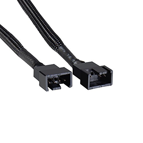 eBoot Computer Lüfterkabel PWM Adapter 1 bis 2 Converter, 2 Stück, Schwarz - 4