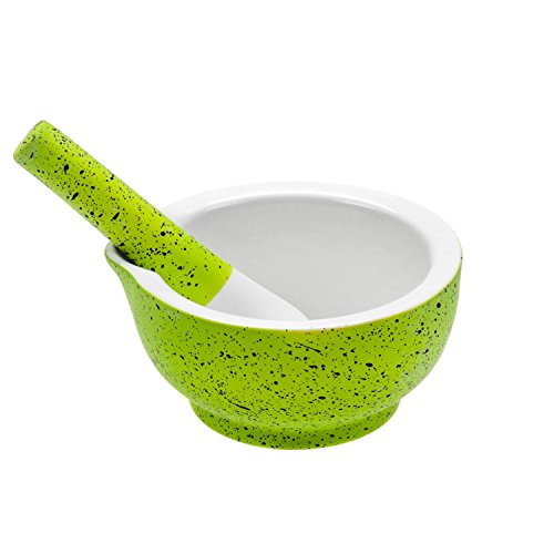 Cilio 110524 Porzellan Mörser "Graffiti" 11.5 cm, grün