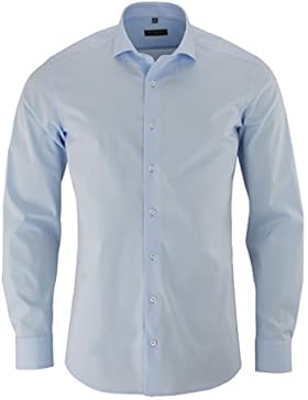 Eterna Herrenhemd Langarm Slim Fit Blau Hemd Freizeithemd Businesshemd Langarmhemd Baumwollhemd bügelfrei