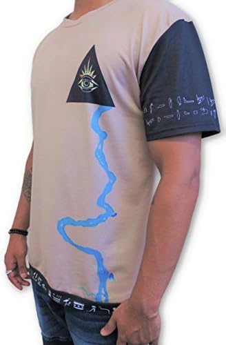 Luxury Rare Ancient Egyptian T-Shirt - Unisex | Custom Graphic Tee | Trending | Premium, Sleek and Unique Design | Nile River and Pharaoh Print | Anubis and Seth Inspired (Large)