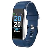 Zariavo Fitness Tracker Farbdisplay Pulsmesser Blutdruck Smart Armband (Blau)