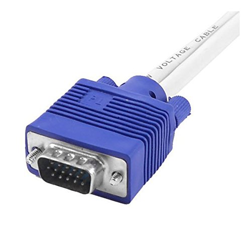 maennlich VGA zum weiblichen VGA Doppel Kabel – SODIAL(R)15-Pin-Stecker VGA 25,4 cm zum weiblichen 15 Pin VGA Doppel Kabel – Blau / Weiss - 2