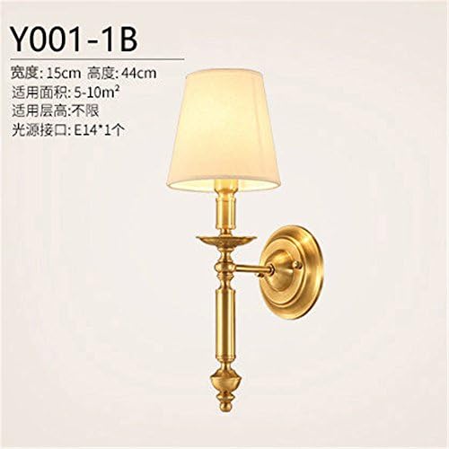 ShengYe Modern Vintage Sconce Wall Light Wall Lamp Full copper wall lamp Single head living room wall lamp Aisle wall lamp Bedroom bedside wall lamp (15 * 44cm)