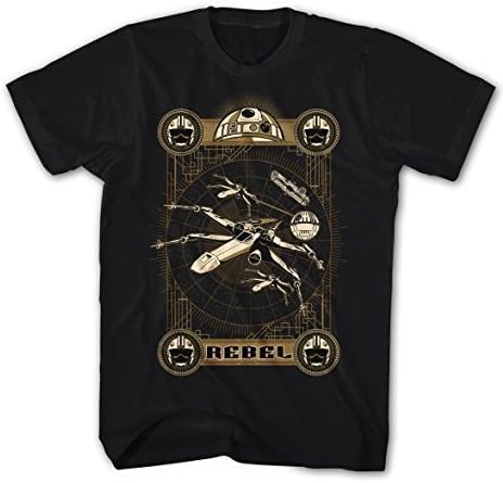 Men's T-Shirt X-Wing Star Wars Rebel Starfighter Skywalker Movie Film Cinema - Black, 5XL