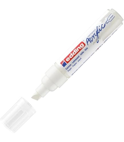 edding 753 glanslakmarker kalligrafie - wit - 1 lakmarker - kalligrafiepunt 1-2,5 mm - lakstift voor glas, steen, kunststof, papier - waterbestendig, sterk dekkend - bullet journals, handlettering