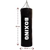 Zincirli Suni Deri 80 Cm X 30 Cm Hazır Dolu Boks Kum Torbası