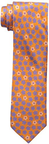 Happy Ties Men's Flower Necktie, Orange, One Size