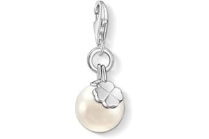 THOMAS SABO Charm Club Original Elegant Pearl with Lobster Clasp 925 Sterling Silver Jewellery Compatible with Bracelets & Necklaces