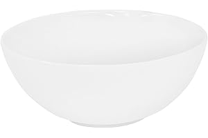 ECD Germany Lavabo di Appoggio Design Moderno - Ø 320 x 135 mm - in Ceramica - Rotondo - Finitura Bianco Lucido - Lavandino Sospeso Lavello Lavamani Bacinella a Forma di Ciotola Sanitari per Bagno