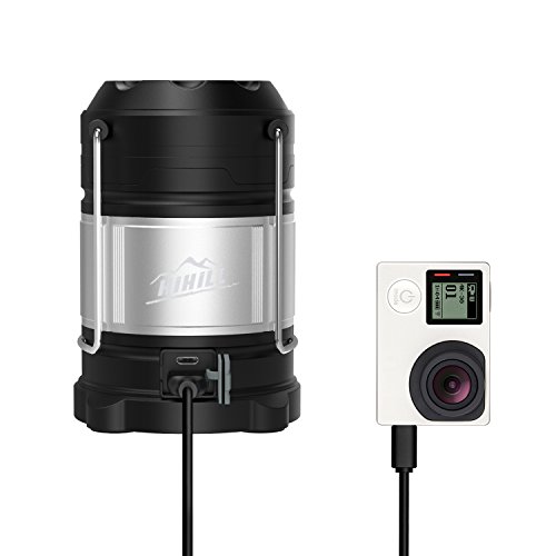 HiHiLL LED Campinglampe aufladbar Wasserdicht 360°Ausleuchtung mit USB Output, Zeltleuchte Notfallleuchte Aussenleuchte für Camping, Wandern, Notfall Outdoor [Energieklasse A+] - 6