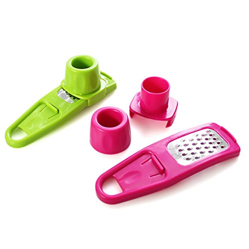 QHGstore K¨¹chenartikel Haushalt Multi-Funktions-M¨¹hle K¨¹che Knoblauchreibe rot - 2