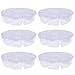 Kobwa(TM) 6 PCS 8 Compartments Round Plastic Storage Box Bead Organizer Display Containers Clear White