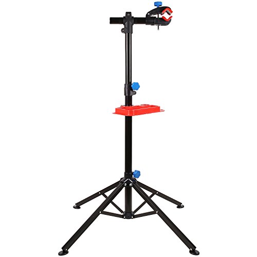 Femor Fahrrad Montageständer 360° drehbar mit Werkzeug Reparaturständer 50 kg Unterstützt Werkzeugständer verstellbar(4-beiniger Stativfuß) - 9