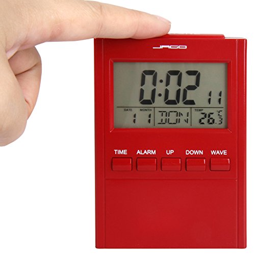 Jago Funkwecker mit Spracheinstellung und LCD-Display in 7 Sprachen und vier verschiedenen Farben inkl. Snooze-Funktion und blauem Hintergrundlicht - 4