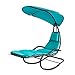 Produktbild SoBuy® OGS33-HB Schwingliege Sonnenliege mit Sonnendach Relaxliege Schaukelliege Gartenliege Türkis