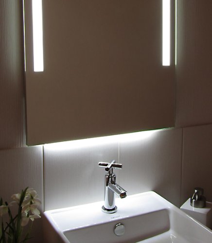 Bricode Süd 50 x 75 LED Lichtspiegel & Badspiegel warmweiß Twins (F) mit Kantenlicht unten - 5