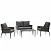 Produktbild Westfield Ruby Lounge Set - Retro Design Lounge, Gartenmöbel, Sitzgruppe, Poly-Rattan, Sofa, 2x Stuhl, Tisch