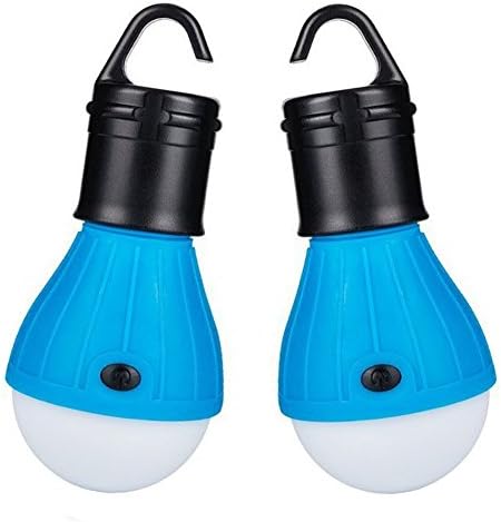 2 Pack xCoCo® Portable LED Lantern Tent Light Bulb for Camping Hiking Fishing Emergency Light, Battery Powered Camping Equipment Gear Gadgets Lamp for Outdoor &amp; Indoor (Blue)