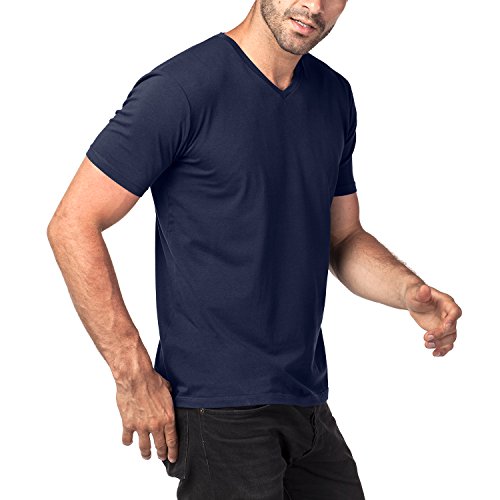 Lapasa Herren T-Shirt, 2er Pack V-Ausschnitt Herren T-Shirt, Baumwolle T-Shirt für Herren, M006, Navy Blau, XL (Regular Fit) Lapasa Herren T-Shirt, 2er Pack V-Ausschnitt Herren T-Shirt, Baumwolle T-Shirt für Herren, M006, Navy Blau, XL (Regular Fit)
