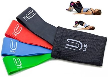 BEST Resistance Bands - Set of 4 + Workout Booklet + Carry Bag, All Fitness Levels, Strength Building, Home Workout, For Men and Women, Rehabilitation and Therapy, Natural Latex