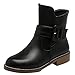 Produktbild Damen Stiefel,Binggong Damen Solide Warme Retro Leder-Knöchel Kurze Stiefel Runde Zehe Schuhe