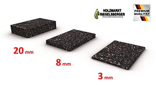 100 Stück, 20 mm, Isopat 90x60 mm Unterlage für Unterkonstruktion Terrassenpad Gummigranulat Terrassenpads Gummigranulat Terrassenbau Pad Pads Terrassen Dielen Gummi-Granulat Bautenschutzmatte MADE IN GERMANY von Gartenwelt Riegelsberger