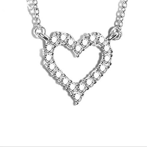 ATING Necklace Ladies All-Match Fashion Heart-Shaped Simple Clavicle Chain