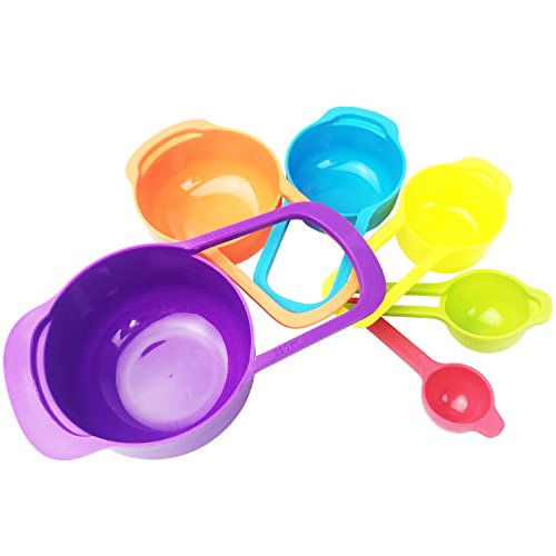 Messlöffel Messbecher Set für Küche Kochen Backen, Kunststoff, 6 Stück - 3