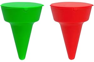 MJCC Cendrier de plage avec couvercle conique 【Bouchon anti-odeur】 Cendrier portable - 2 unités - 【6 cm】 - Rouge/vert