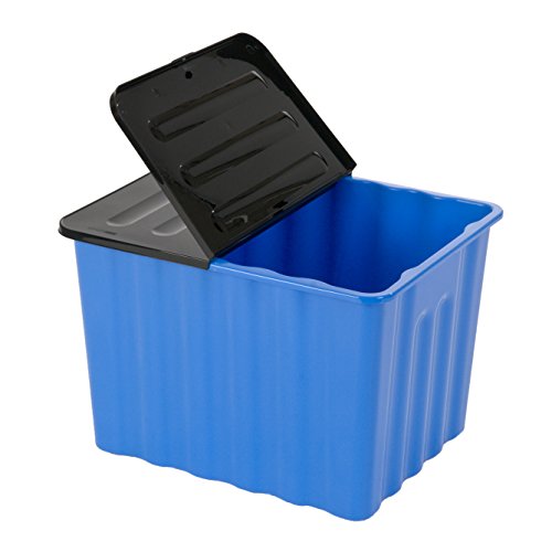 XXL Kunststoffbox in Blau mit Klappdeckel in Anthrazit. Mit 110 Liter Füllvolumen. Maße BxTxH: 60 x 48 x 45 cm. - 2