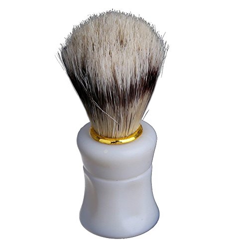 Beard brush - SODIAL(R) 1pcs Shave Shaving Brush Plastic Handle + Pig Boar Bristle Beard Mustache Brush White