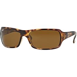 Ray-Ban Rb4075 Gafas de sol, Rectangulares, Polarizadas, 60, Havana