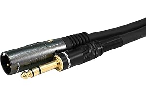 Monoprice 1,8 m pozłacana seria Premier XLR męski na 1/10.2 cm TRS męski kabel 16AWG