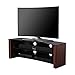 Price comparison product image 1home Curved TV Stand fits 32-55 inch 4K Ultra HD LED LCD OLED Flat Walnut