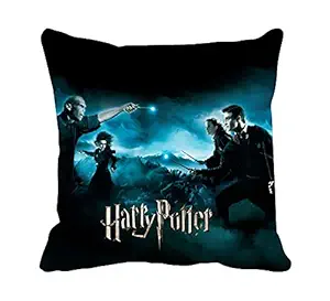 blinkNshop Harry Potter Cartoon Cushions Printed Cover with Filler (White, 12x12-inch) Rakshabandhan Gift, Girls, Boys, Birthdays