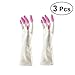 Produktbild BESTONZON 3 Paar Küche Gummi Reinigungshandschuhe Wiederverwendbare Haushalt Geschirrspülen Latex Handschuhe Größe M (Rosy)
