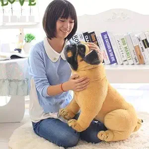 Tickles Big Size Bull Dog Soft Stuffed Plush Animal Toy for Kids (Color: Brown Size: 55 cm)