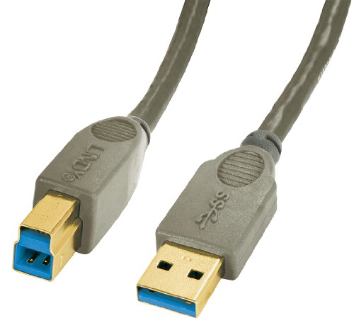 LINDY 31264 Typ A auf B Kabel (5m, USB 3.0) anthrazit