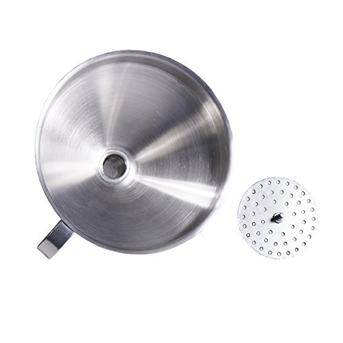 Hicollie Edelstahl Trichter mit abnehmbarem Sieb für ätherischen Öl und Mamelade, 12cm - 4