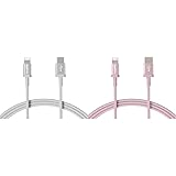 Amazon Basics Cavo di ricarica Lightning/USB-C, certificato MFi, in nylon intrecciato & Cavo di ricarica Lightning/USB-C, cer