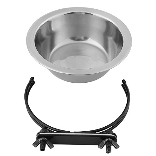 Fdit Bol Chien Chat Alimentation en Acier Inoxydable Gamelle Cage Suspendue Alimentation Eau croquettes pour Animal de Compagnie(M)