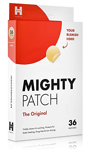 Mighty Patch Original - Tratamiento de manchas de acné hidrocoloide (36 ct) para cara, vegano, sin crueldad, 50% mejor absorción