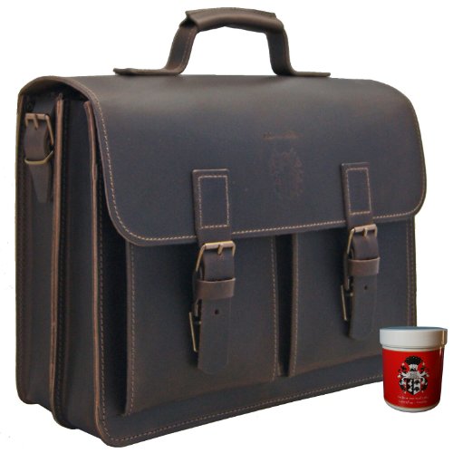 FREIHERR VON MALTZAHN Aktentasche GALILEO 2  38 cm  braun  BIO-Leder  T386-58   Lederpflege