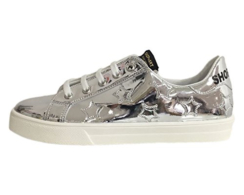 SHOP ART , Damen Sneaker silber silber / schwarz, silber - silber / schwarz - Größe: 38 SHOP ART , Damen Sneaker silber silber / schwarz, silber - silber / schwarz - Größe: 38