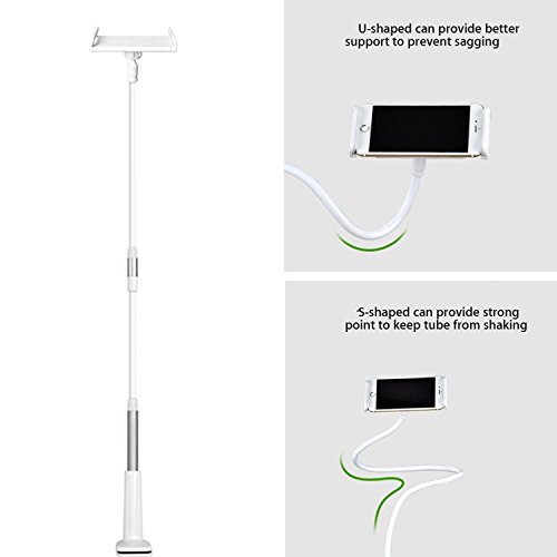 Schwanenhals Handyhalter iPad Stand Handy Clip StÃ¤nder Tablet Halterung, 360 einstellbare Universal Smartphone Halterung (Silber)