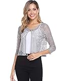  Abollria Bolero Manga Corta Mujer para Fiesta Boda Chaqueta Corta Primavera Torera Elegante Cárdigan Corto para Verano