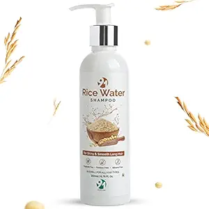 91 AYURVEDA Rice Water Extract Shampoo with for Bouncy No Paraben Sulphates & Silicones for Damage Dry Freezy Hair - 200ml